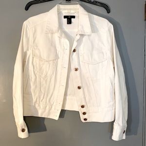 H&M white denim jacket Sz 4